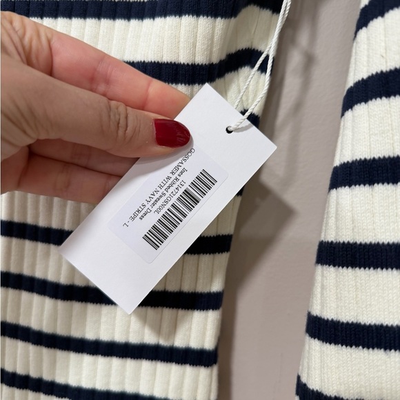 NWT REFORMATION Ines Striped Ribbed Knit Crewneck Mini Dress Sz L - Picture 5 of 5